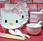 Hello kitty创意餐具日式卡通碗 kt猫儿童餐具陶瓷饭碗餐具14件套
可爱的Kitty猫餐具，我好喜欢,