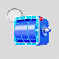 Slot machine game 3d rendering icon isolated from grey background