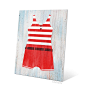 Click Wall Art Vintage Red Striped Boy's Beach Outfit Illustration Painting Art Plaque : Shop Wayfair for All Wall Art to match every style and budget. Enjoy Free Shipping on most stuff, even big stuff.