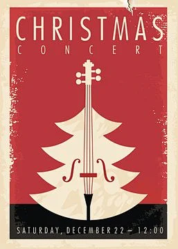 点击来源直接获取大图文件 |Christmas concert retro poster design for musical event