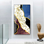 Gold River Fish Black Abstract print acrylicPainting print On Canvas art white ready to hang framed painting print art Wall Art home Decor