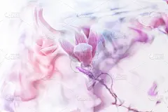 淡紫色、紫玉兰花图案