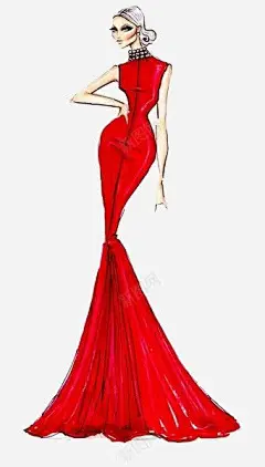 性感礼服插画稿