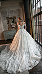 olivia bottega 2021 bridal cap sleeves sweetheart neckline fully embellished lace a line ball gown wedding dress chapel train (5) bv