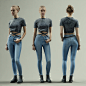 Jeans Girl Posing, Polygonal Miniatures : 3D Scanned Model, Posing in jeans. Available on Artstation:<br/><a class="text-meta meta-link" rel="nofollow" href="<a class="text-meta meta-link" rel="nofollow&
