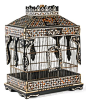 A mother-of-pearl, tortoiseshell, and ivory-inlaid birdcage, Turkey, late 19th century