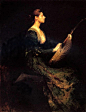 Thomas Wilmer Dewing (1851-1938) Lady with a Lute Oil on canvas