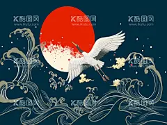 飞鹤月亮图  - 源文件下载【酷图网】月亮,大海,潮汐,飞鹤,天鹅,飞鸟,麋鹿,鹿角,鹿,竖式装饰画,抽象,线条,竖版山水画,写意山水,水墨装饰画,现代水墨画,禅意水墨画,装饰画,写意水墨画,山水画,抽象水墨画,抽象画,新中式水墨,