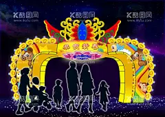 通道卡通门  - 源文件下载【酷图网】彩灯门,卡通通道,彩灯元素,彩灯设计,花灯设计,灯会效果图,彩船,彩车,灯组,灯展,落地花灯,亮化光雕,中国年,节日彩灯,春节灯会,春节设计,春节节日,春节彩灯,PSD分层素材,源文件,彩门,自贡彩灯,自贡花灯,彩灯效果图,