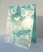 handmade card .... white stamped butterflies on clear acetate ... Hero Arts ...: 