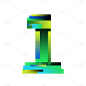 科技感倒计时数字1元素贴纸