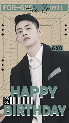 简约风明星爱豆生日应援海报