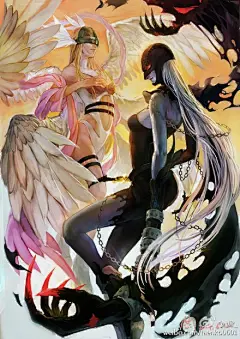 又是一个学期没摸板子，感觉都生疏了。最近看了数码宝贝世界：复原 的漫画，涂个女恶魔兽和天女兽