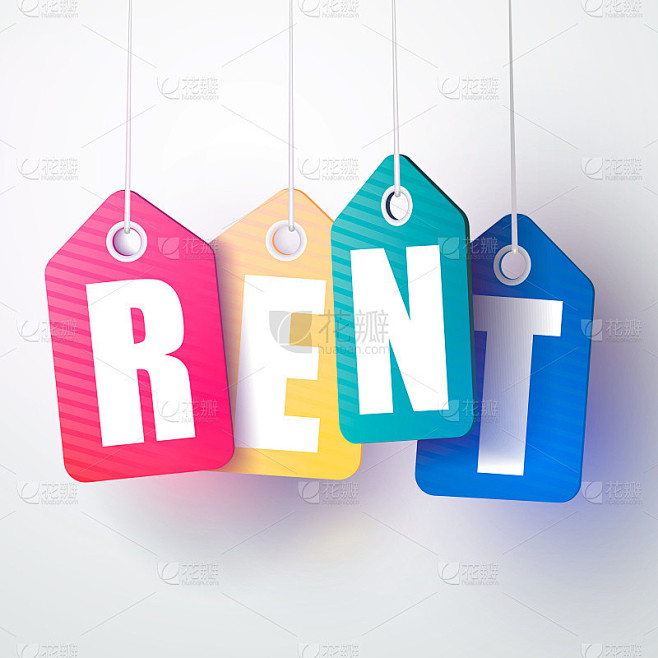 for rent icons Sold sign. colorful. isolated on wh