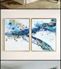 A9 色彩靓丽现代抽象油画 装饰挂画 贴图 软装设计方案素材资料-淘宝网