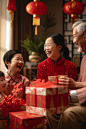 春节快乐新年年夜饭阖家团圆摄影图