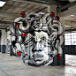 anamorph abandoned factory medusa anamorphosis Anamorphism 3D White mythology greek snakes woman beast monster transform eye