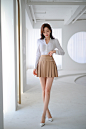 ▼SonYoonJoo▲241114_RO更新(低领微透纯色木槿木棕百褶裙)