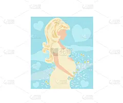 自然美,女孩,贺卡,可爱的,木乃伊化的,家庭,父母,母亲,怀孕,爱