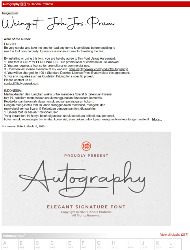 Autography Font | da...