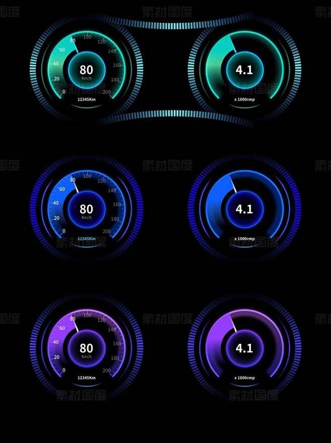 科技机械感汽车车载系统智慧大屏仪表盘UI...