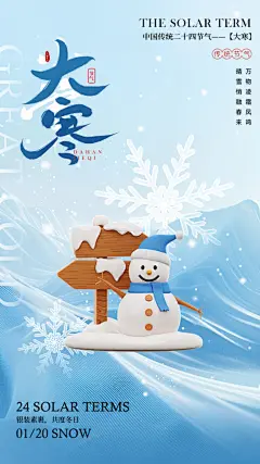 品质大寒节气宣传海报