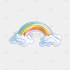 可爱的,云,彩虹,彩色图片,卡通,公主,小的,自然美,儿童,弯曲
