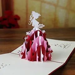 新娘3D立体贺卡 韩国喜帖创意请柬请帖结婚庆用品祝福卡片中国风