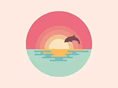 The colors in this are very pretty, and I like the way that the water is illustrated in a more jagged way compared to the clean sunrise. It provides a nice contrast.