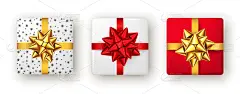 红色,蝴蝶结,看风景,在上面,黄金,缎带,包装纸,华丽的,2020,贺卡