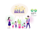 净化空气健康生活绿色植物绿色环保插画