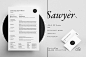 Resume/CV - 'Sawyer' : Introducing 'Sawyer', a simple design focusing on experience, which includes a single page Resume/CV and Cover Letter.