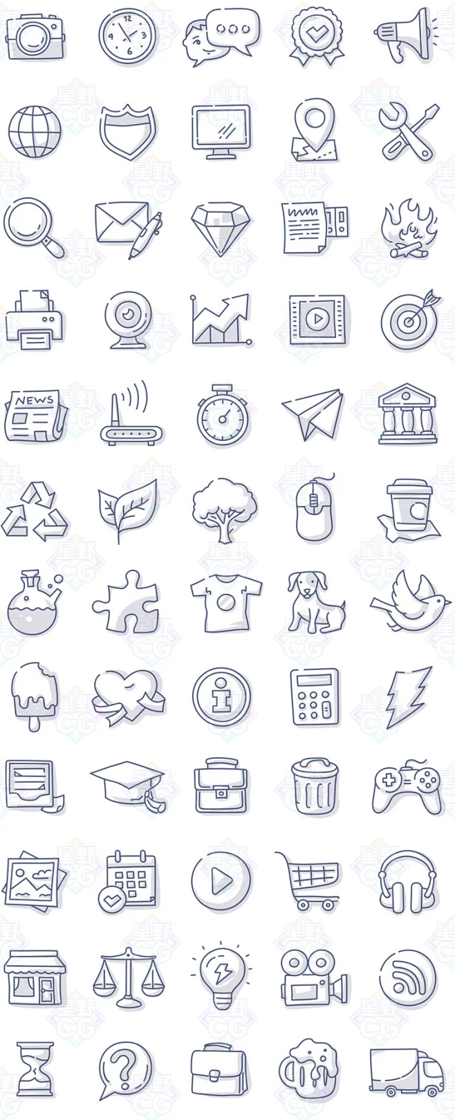 常用日常生活icon ai矢量手绘插画图标 png免抠素材 网页ui设计-淘宝网-花瓣网