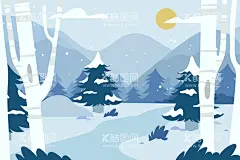 冬天背景  - 源文件下载【酷图网】冬天背景,冬日背景,冬日风景,下雪,雪地,寒冷,冬天壁纸,景色,自然季节,冬季,插图,冰天雪地,手绘,卡通,风景地形,