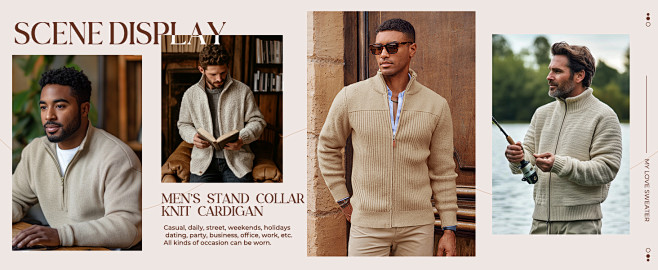mens casual cardigan...