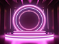 stage backdrop design in modern minimalist luxurious metalic wares and neon . UHD. Ultra realistic. 4k. --ar 4:3 --v 5.2