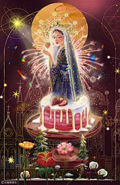 草莓味的圣母_石榴笑笑生__插画师作品_涂鸦王国gracg.com