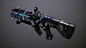 Planetside 2 - Vanu Sovereignty modular weapon set, Ranulf Busby | Doku : Modular weapon set concepted and modelled for Planetside 2.  Due to limitations, no unique textures or bakes were possible.  All detail had to be achieved by mesh alone, uv mapped o