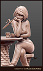 Bonjour Fan Art (3D), Artur Szmanda : Getting some Zbrush practice in. First time taking a character from scratch; sculpting, posing, painting and working through all the way to a finished render. 
Based off of the wonderful artwork by Carlos Eduardo, fou