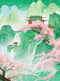 古风插画 | 雨水节气·我上春山约你来见⛰