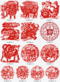 中国红色新年春节喜庆2021年牛年剪纸插画装饰窗花AI矢量素材模板 - 设汇