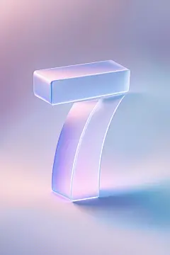 3D酸性透明玻璃立体数字7元素