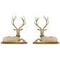 Pair of Life-Sized English Country Stag Sculptures | From a unique collection of antique and modern animal sculptures at http://www.1stdibs.com/furniture/more-furniture-collectibles/animal-sculptures/