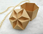 Caramel color wedding favor boxes, origami hexagon gift box, 7cmx8cm, accurate precision, elegant jewelry box, gift box is made of acid free French premium quality card stock.