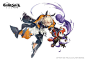 #GranSaga# 手游《GranSaga》新角色Jun及其武器概念原画，截图。 ​​​​
