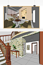 别墅家居客厅两层式SU模型