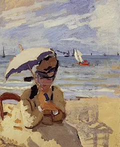 camille-sitting-on-the-beach-at-trouville-1871