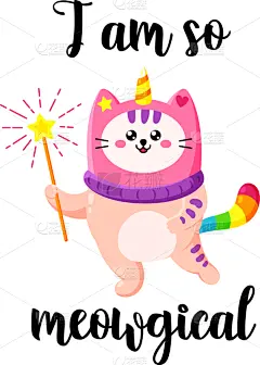 可爱的,乱画,猫,动画片,飘然,球座,壁纸,模板,动物,彩虹