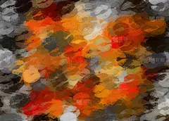 橙黑和红吻口红抽象