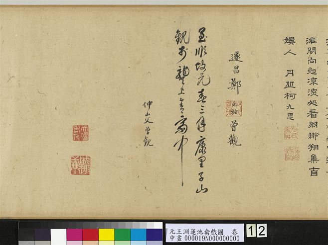 元朝王渊莲池禽戏图 卷12